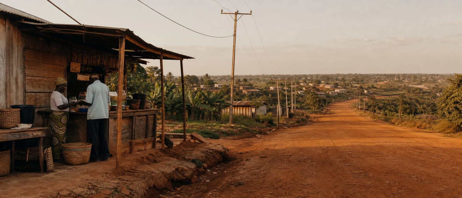 An agent counter in a rural town, a considerable distance from the nearest bank branch
